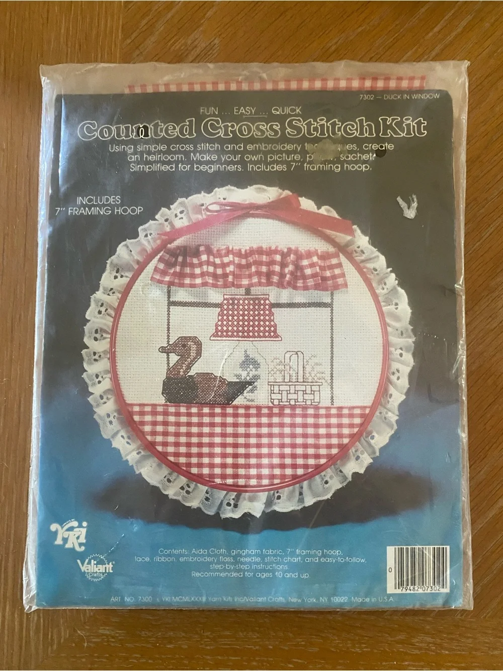 Valia Counted Cross Stitch Kit with Red and White Gingham